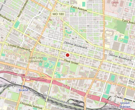 Map showing The Fountain on Locust