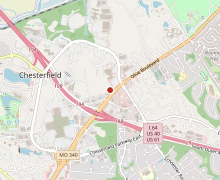 Map showing YaYas Euro Bistro - Chesterfield
