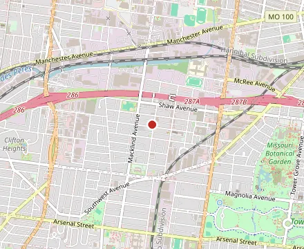 Map showing Missouri Baking Company