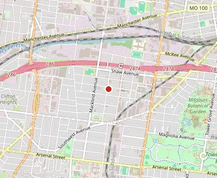Map showing Zia's on The Hill
