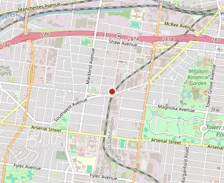 Map showing Favazza's on the Hill