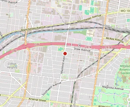 Map showing Gian Tony's on The Hill
